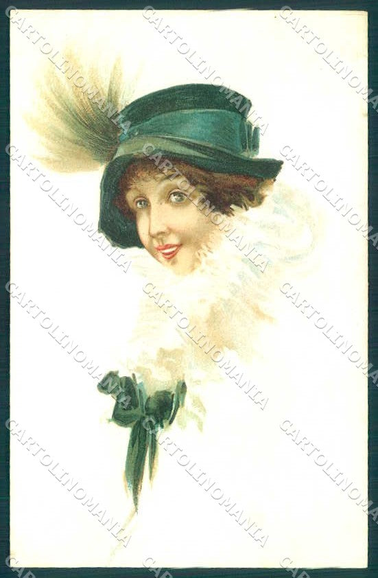 Artist Signed Sanfre Fashion Glamour Lady serie 355-1 postcard VK9265 – fronte