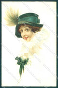 Artist Signed Sanfre Fashion Glamour Lady serie 355-1 postcard VK9265 – fronte