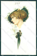 Artist Signed Sanfre Fashion Glamour Lady serie 355-3 postcard VK9267 – fronte