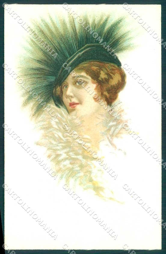 Artist Signed Sanfre Fashion Glamour Lady serie 355-4 postcard VK9268 – fronte
