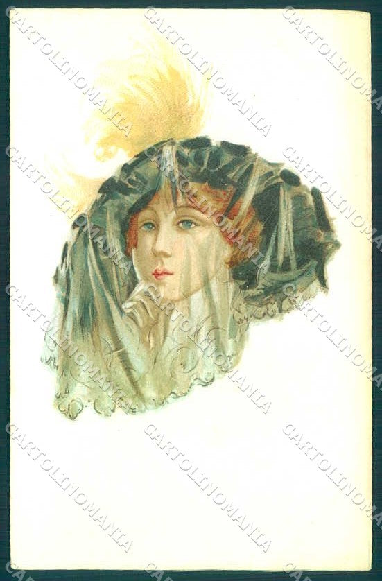 Artist Signed Sanfre Fashion Glamour Lady serie 355-6 postcard VK9269 – fronte
