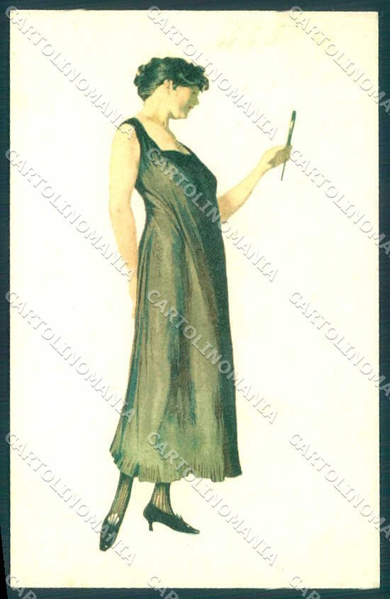 Artist Signed Dressler Fashion Glamour Lady Mirrow serie 445-4 postcard VK9293 – fronte