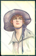 Artist Signed Rosa Fashion Glamour Lady serie 7615 postcard VK9311 – fronte