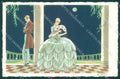 Artist Signed Ambert Lady Romantic Couple Art Deco Moon serie 2590 pc VK9322 – fronte