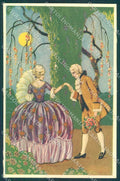 Artist Signed Lady Romantic Couple Art Deco Venezia Degami 2041 postcard VK9330 – fronte