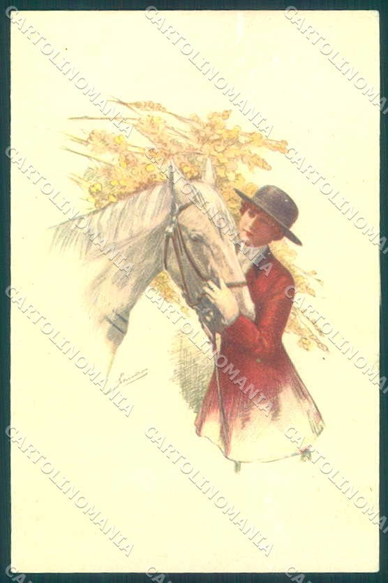 Artist Signed San Marco Sidesaddle Lady Horse serie 597-3 postcard VK9334 – fronte