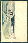 Artist Signed Conrad Lady Couple Art Nouveau Dance Au Bal postcard VK9352 – fronte