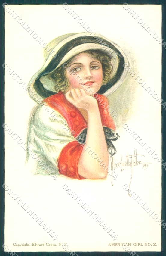 Artist Signed Fidler Alice Luella Lady Lemunyan American Girl 21 postcard VK9357 – fronte