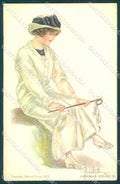 Artist Signed Fidler Alice Luella Lady College American Girl 16 postcard VK9358 – fronte