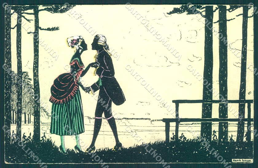 Artist Signed MG Grosze Manni Lady Silhouette WSSB serie 5712 postcard VK9369 – fronte