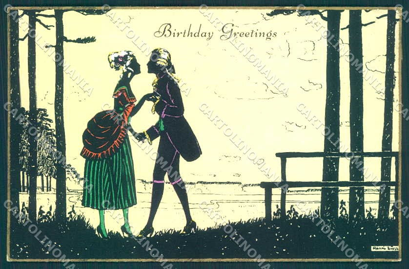 Artist Signed MG Grosze Manni Lady Silhouette WSSB serie 5712 postcard VK9370 – fronte