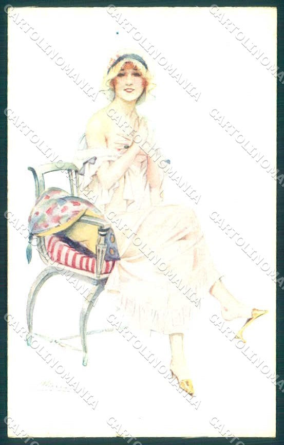 Artist Signed Meunier Risque Lady Bain de la Parisienne serie 139 pc VK9381 – fronte