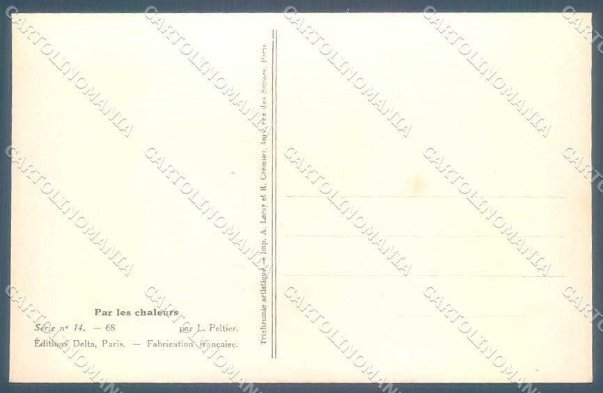 Artist Signed Peltier Risque Lady par Les Chaleurs serie 14-68 postcard VK9388 – retro