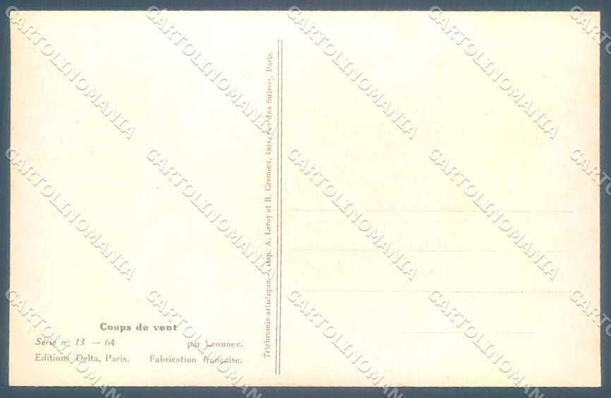 Artist Signed Leonnec Risque Lady Coups de Vent serie 13-64 postcard VK9390 – retro