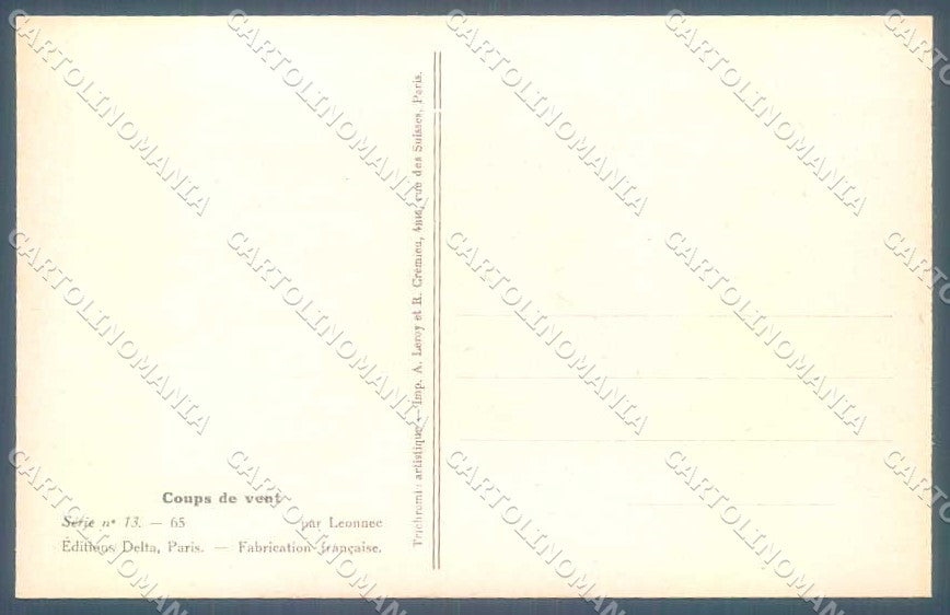Artist Signed Leonnec Risque Lady Coups de Vent serie 13-65 postcard VK9392 – retro