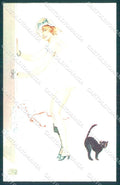 Artist Signed Leonnec Risque Lady Coups de Vent Black Cat serie 13-62 pc VK9394 – fronte