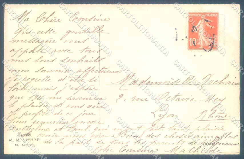 Artist Signed Fashion Glamour Lady Viennoise MM Vienne 438 postcard VK9401 – retro