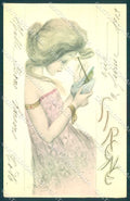 Artist Signed Patella Fashion Glamour Lady Sirene Art Nouveau postcard VK9405 – fronte