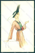 Artist Signed Fashion Glamour Lady serie 2021-4 WRINKLES postcard VK9408 – fronte