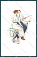 Artist Signed Underwood Lady A Fisherman s Luck serie 782 postcard VK9427 – fronte
