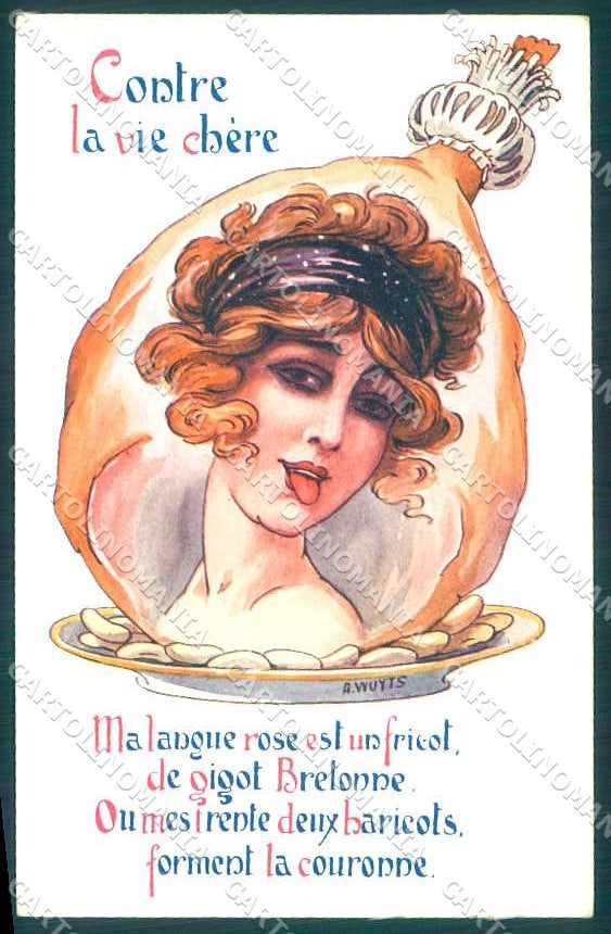 Artist Signed Wuyts Lady la Vie Chere serie 85 postcard VK9441 – fronte