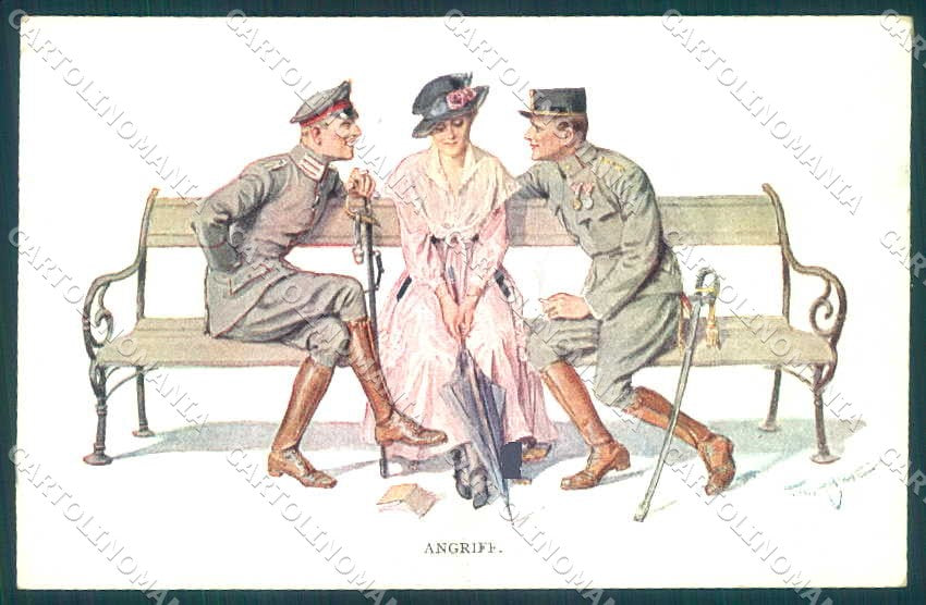 Artist Signed Zasche Fashion Glamour Lady Angriff MM Vienne 1118 postcard VK9442 – fronte