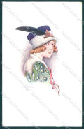 Artist Signed Santini Fashion Glamour Lady les Midinettes serie 132 pc VK9446 – fronte