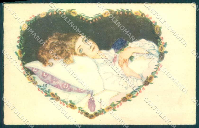 Artist Signed Koheler Glamour Lady B.K.W.I. 110-6 CREASED TRIMMED pc VK9475 – fronte