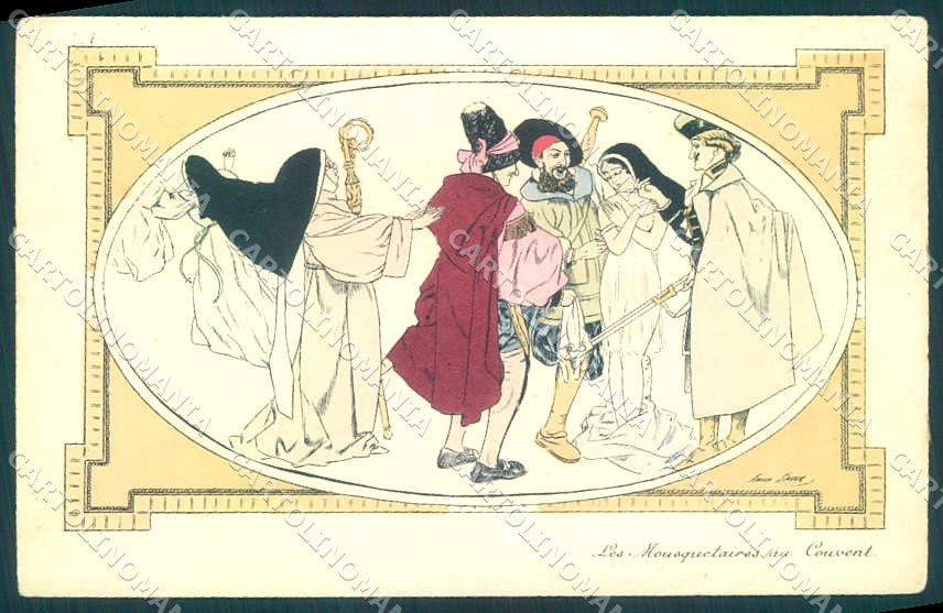 Artist Signed Sager Lady Mousquetaires Couvent serie 557 WRINKLES pc VK9482 – fronte
