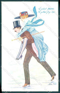 Artist Signed Sager Glamour Lady Couple Galanterie serie 22 WRINKLES pc VK9485 – fronte