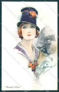 Artist Signed Barribal Fashion Glamour Lady Beauty Eyes serie 1043 pc VK9493 – fronte