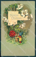 Artist Signed Gnome Lutin Fantasy Easter serie 3112-3 BACK GLUED postcard VK9506 – fronte