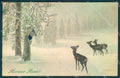 Artist Signed Ulreich Winter Landscape Roe Deer MM Vienne 544 postcard VK9562 – fronte