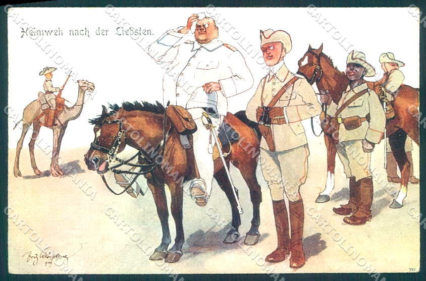 Artist Signed Schoenpflug Military Soldier Horse B.K.W.I. 335-10 pc VK9609 – fronte