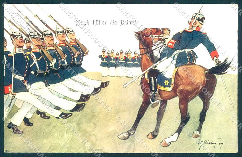 Artist Signed Schoenpflug Military Soldier Horse B.K.W.I. 335-1 pc VK9612 – fronte