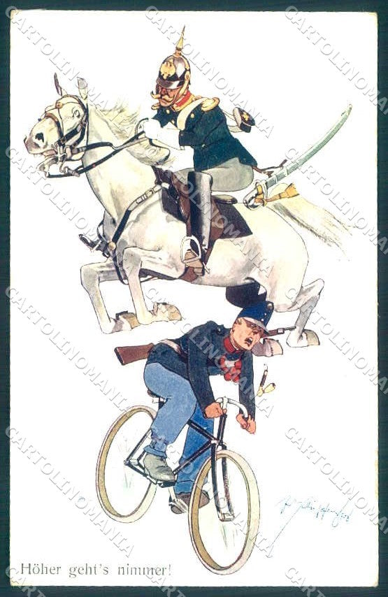 Artist Signed Schoenpflug Military Soldier Horse B.K.W.I. 441-1 pc VK9615 – fronte
