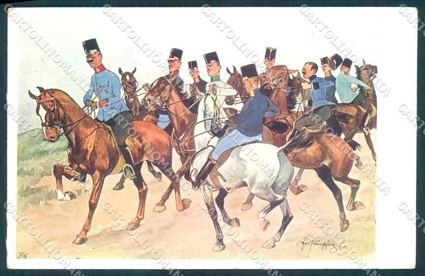 Artist Signed Schoenpflug Military Soldier Horse B.K.W.I. 879-6 pc VK9620 – fronte