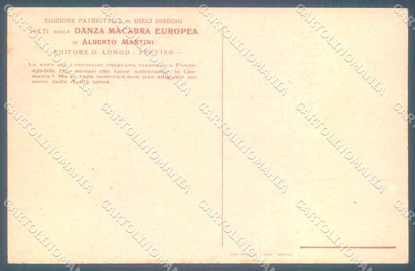 WW1 Propaganda Martini Skeleton Kaiser Wilhelm II Danza Macabra pc VK9630 – retro