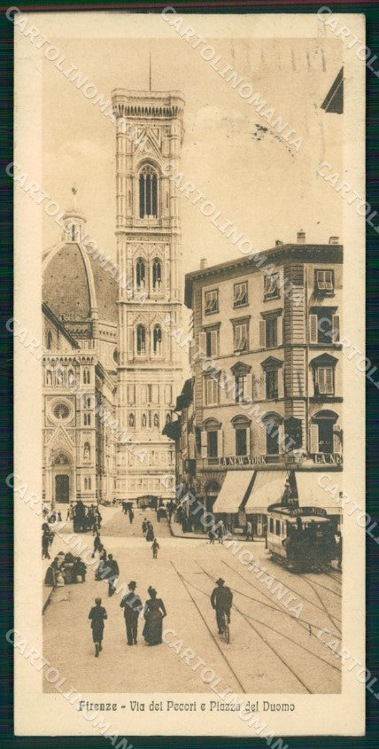 Firenze Città Duomo Tram Mini PIEGA cartolina WX0004 – fronte