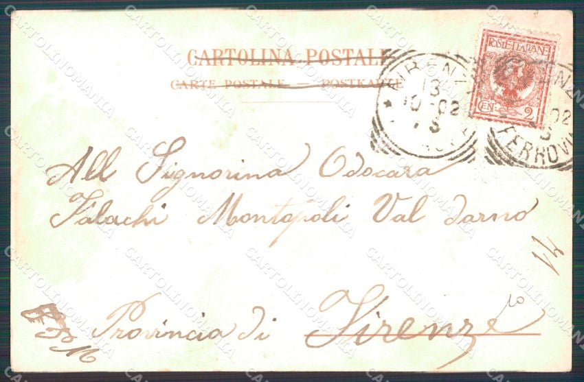 Firenze Città Piazza San Firenze Palazzo Bargello PIEGHINA cartolina WX0032 – retro