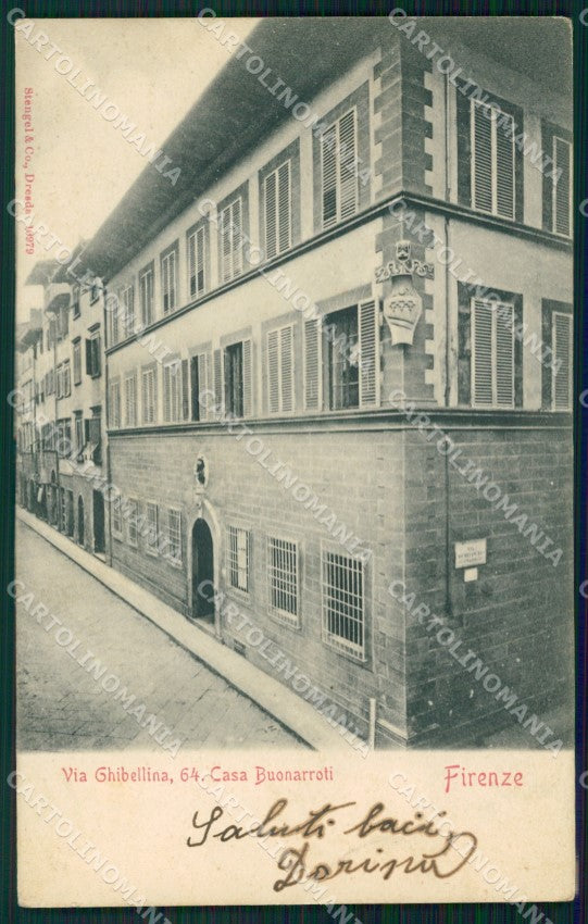 Firenze Città Casa Buonarroti cartolina WX0042 – fronte