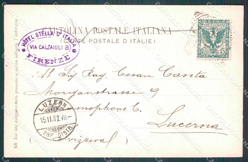 Firenze Città Palazzo Vecchio cartolina WX0072 – retro