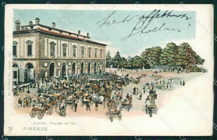 Firenze Città Cascine Piazza del Re Carrozze cartolina WX0076 – fronte