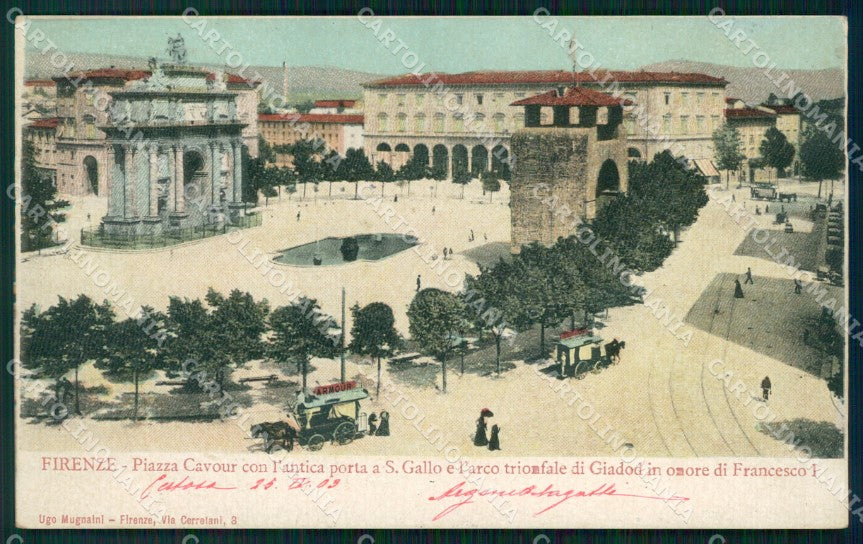 Firenze Città Piazza Cavour Porta San Gallo cartolina WX0079 – fronte