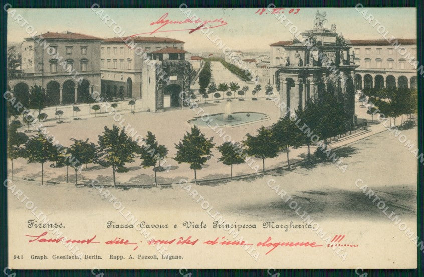 Firenze Città Piazza Cavour cartolina WX0089 – fronte