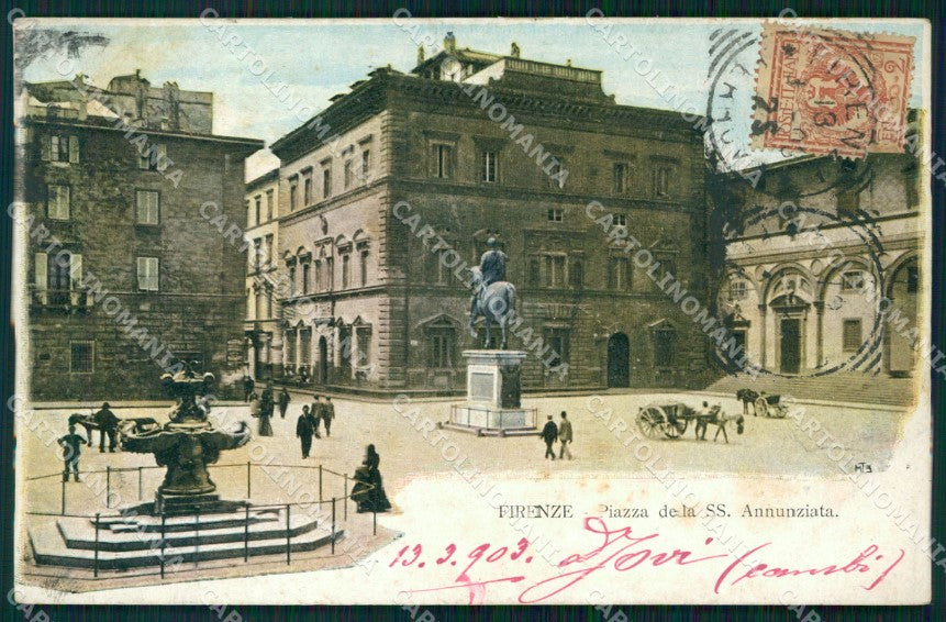 Firenze Città Piazza Santissima Annunziata cartolina WX0094 – fronte