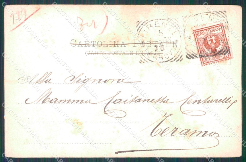 Firenze Città Piazza Indipendenza TRACCE UMIDO cartolina WX0096 – retro