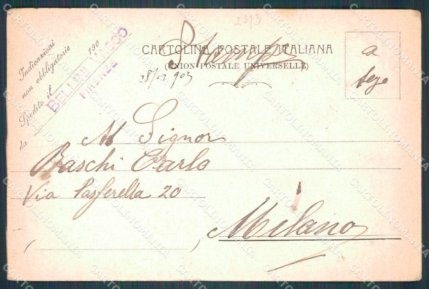 Firenze Città Cascine Viale della Regina cartolina WX0106 – retro