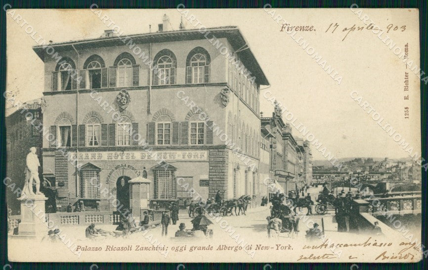 Firenze Città Palazzo Ricasoli Zanchini PIEGA cartolina WX0116 – fronte