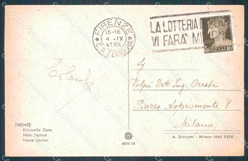 Firenze Città Stazione cartolina WX0127 – retro